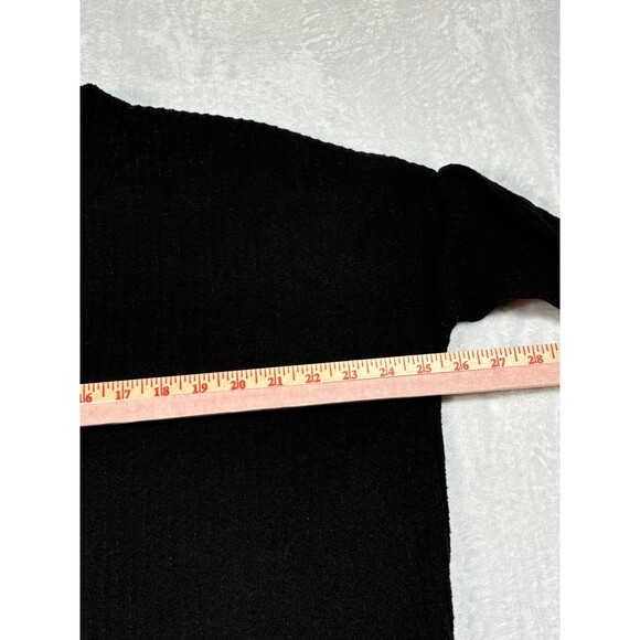 Zenana Black vneck Waffle Knit Oversized Sweater size small - Picture 5 of 7